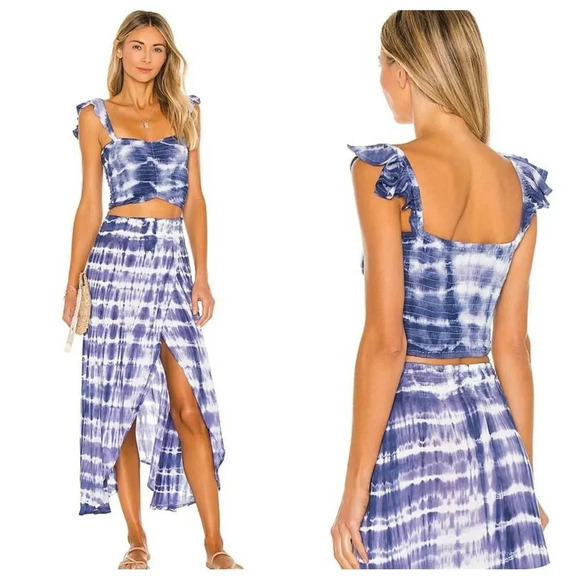 Tiare Hawaii Hollie Top in Sabia Indigo White One Size - Picture 1 of 9